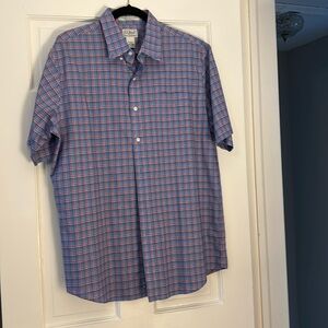 LL BEAN Button Down Great Condition Short Sleeve Size Large Regular